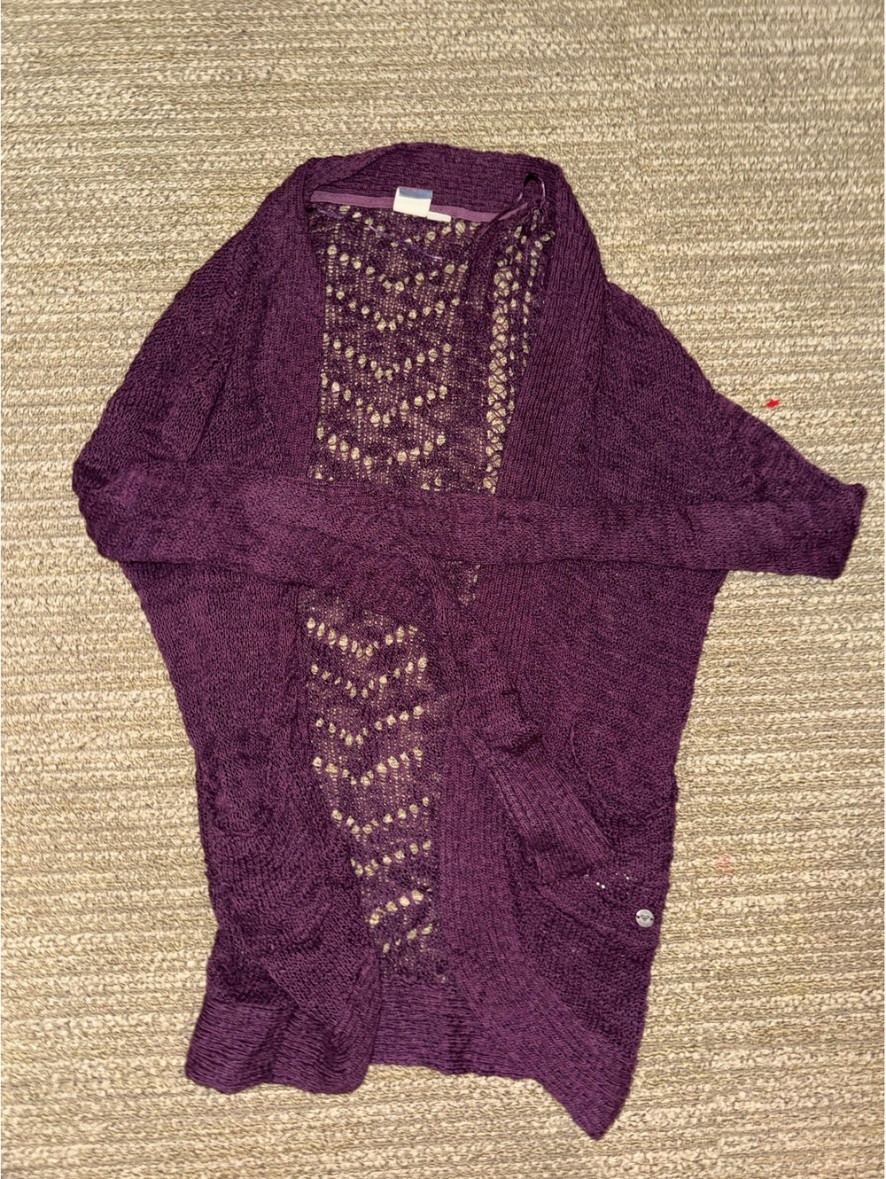 Women's Roxy Purple Open Knit Cardigan Sweater Size XS